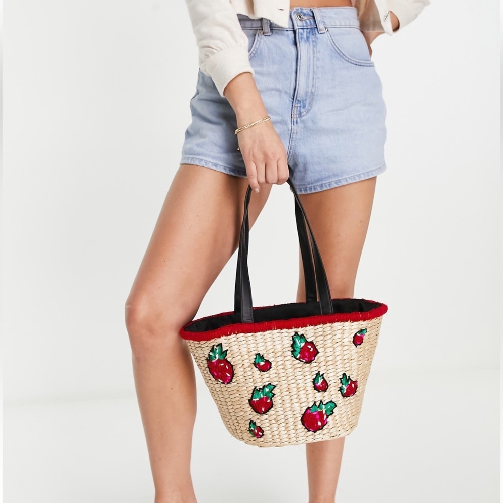 Becksondergaard raspberry tote bag in natural